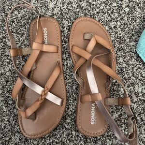 Sonoma Tan and Metallic Women's Strappy Sandals